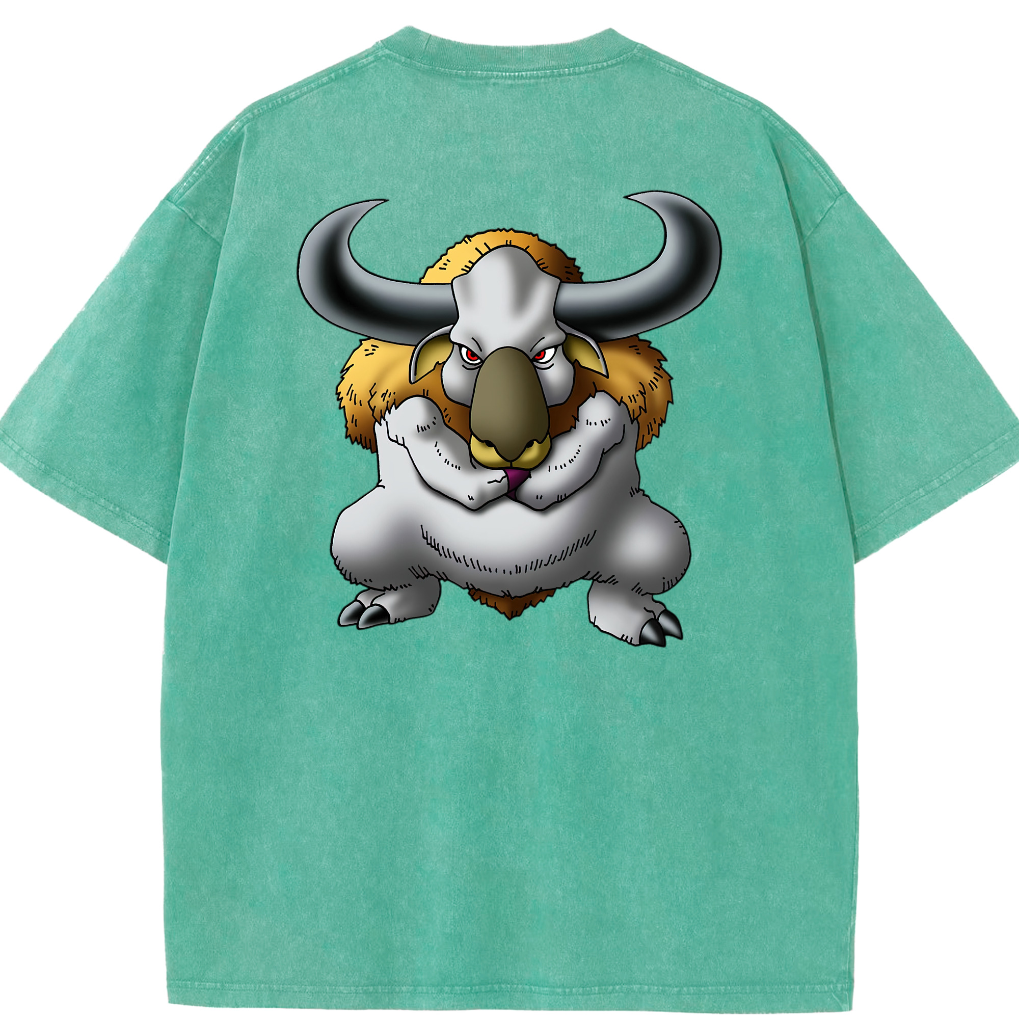 （画像用） ドラゴンクエスト Doragon Kuesuto Dragon Quest 綿100% ヴィンテージ風 半袖Tシャツ（背面プリント）